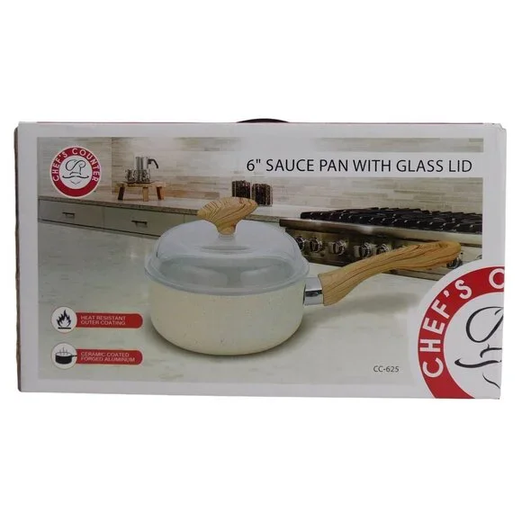 Chef's Counter 6" Sauce Pan W/Glass Lid 2qt. (New) - Picture 1 of 8